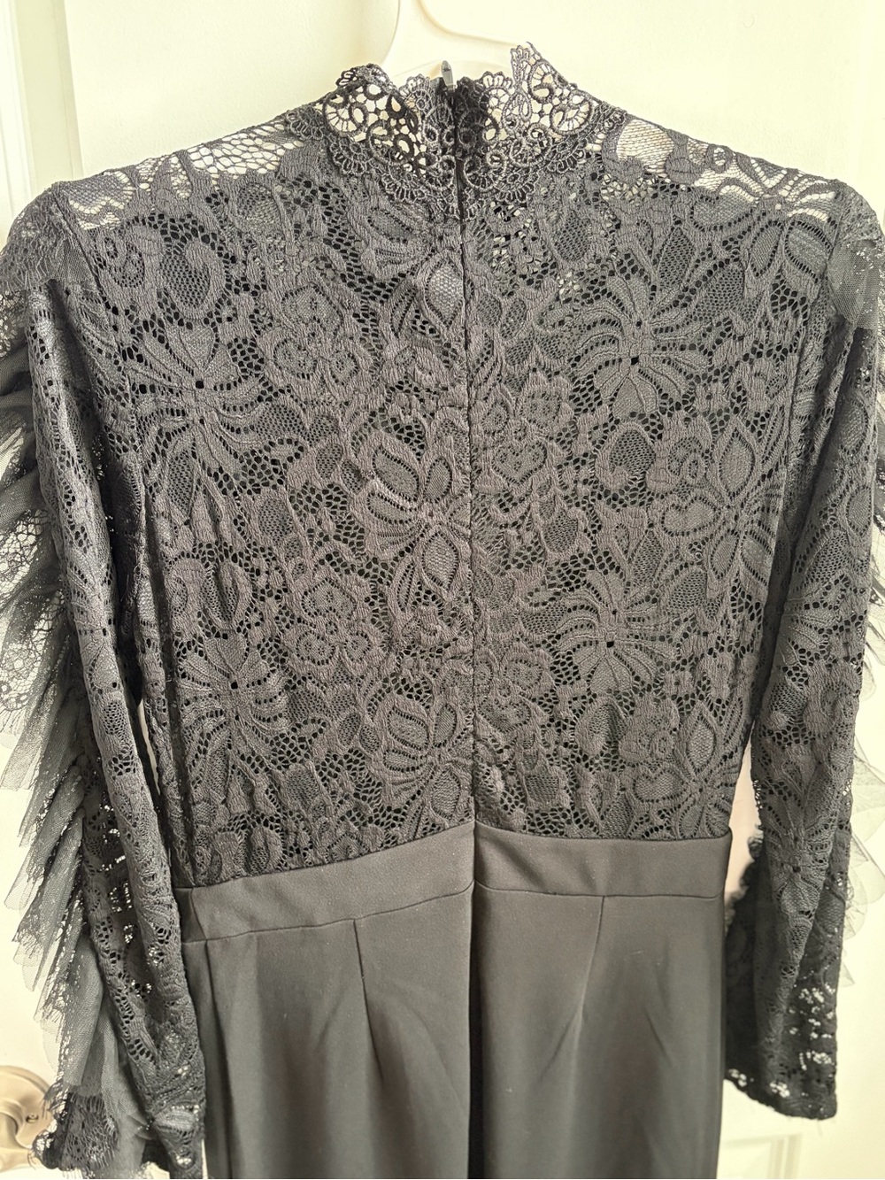 Fashion Nova Black Lace Ruffled Jumpsuit - Picture 4 of 4